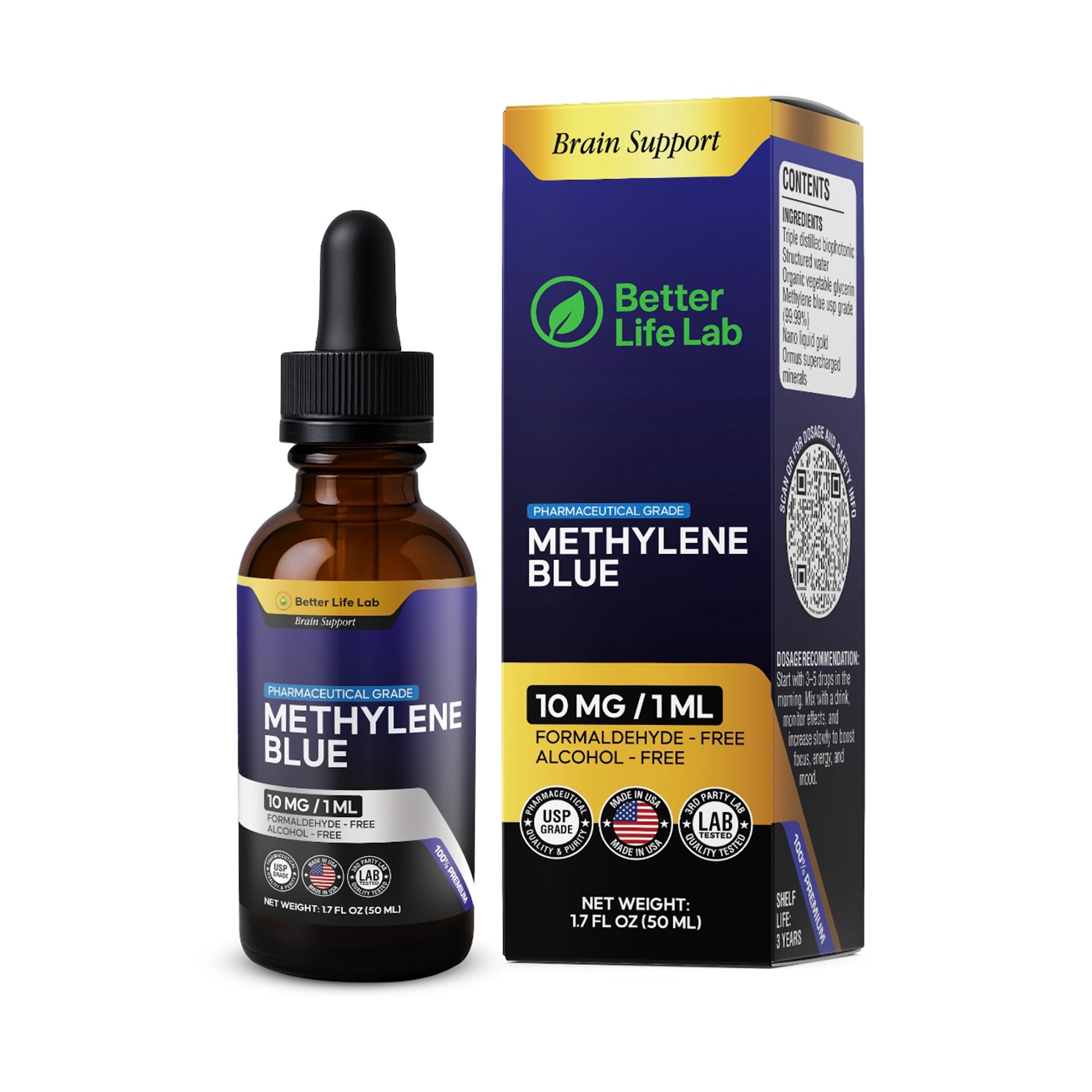 Ultra-Pure, Lab-Tested Methylene Blue – Enhance Cognitive Function, Boost Cellular Energy & Support Longevity with 99.9% Pharmaceutical-Grade Quality