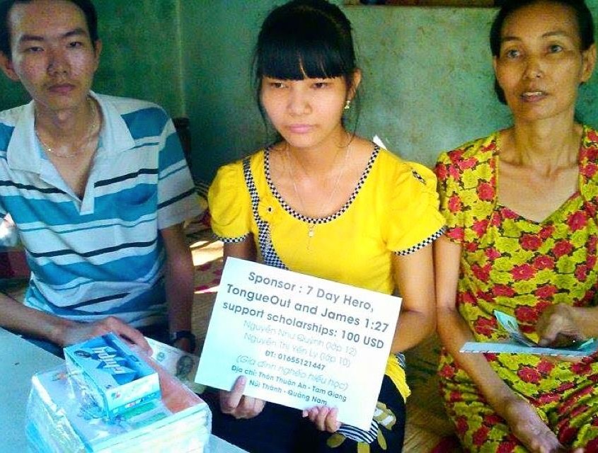 This family receives much need scholarship funds.