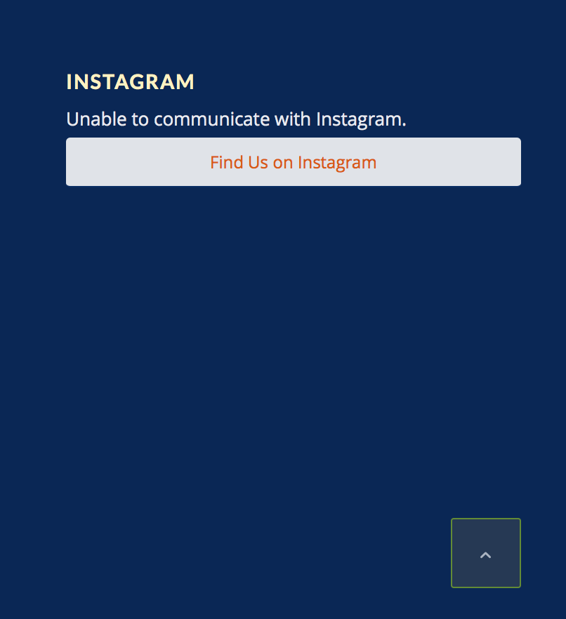 Screen shot of Instagram connection issue